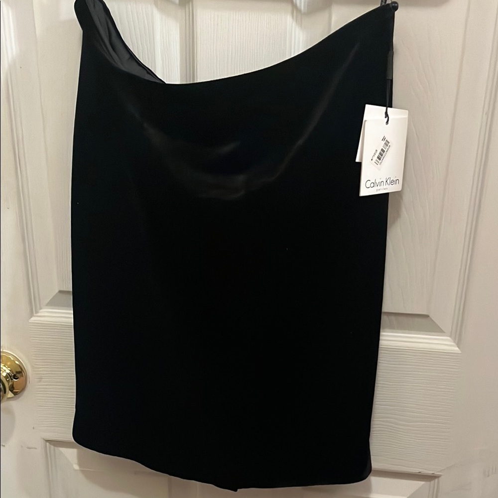 Calvin Klein Black Velvet Mini Skirt for Cocktail